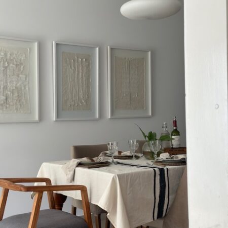 Mantel French- Estampado a mano- Gris plomo