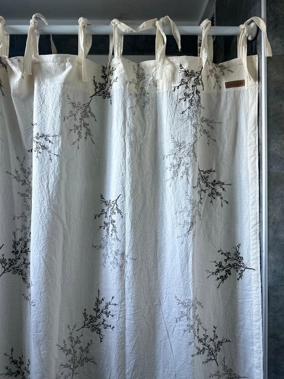 Cortina de baño- Duraznero- gris plomo, gris cemento +plata - Imagen 5