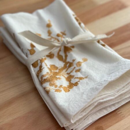 Servilletas estampadas a mano x 4 unidades- off white
