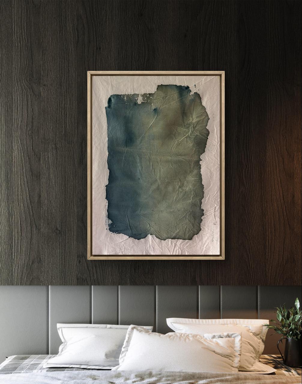 Cuadro Abstracto Petróleo y verde - Arte Textil - Imagen 3