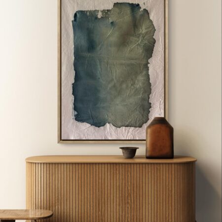 Cuadro Abstracto Petróleo y verde - Arte Textil