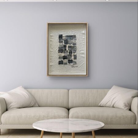 Cuadro Mosaico Gris y Negro- Arte Textil