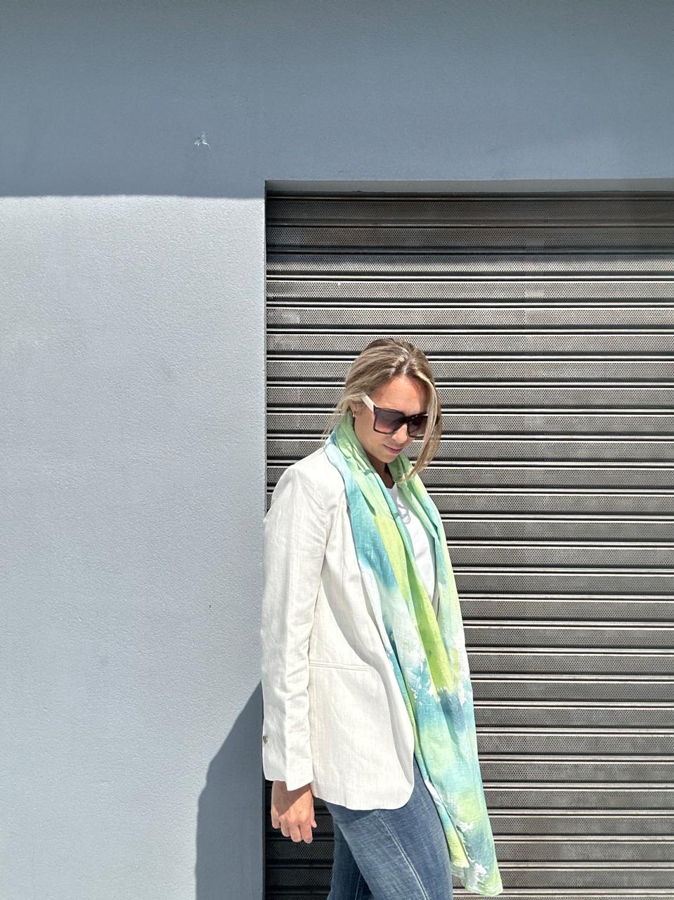 Foulard Acuarela- verde, azul y turquesa - Imagen 4