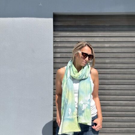 Foulard Acuarela- verde, azul y turquesa