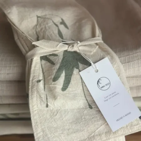 Servilleta estampada a mano- Chilco verde
